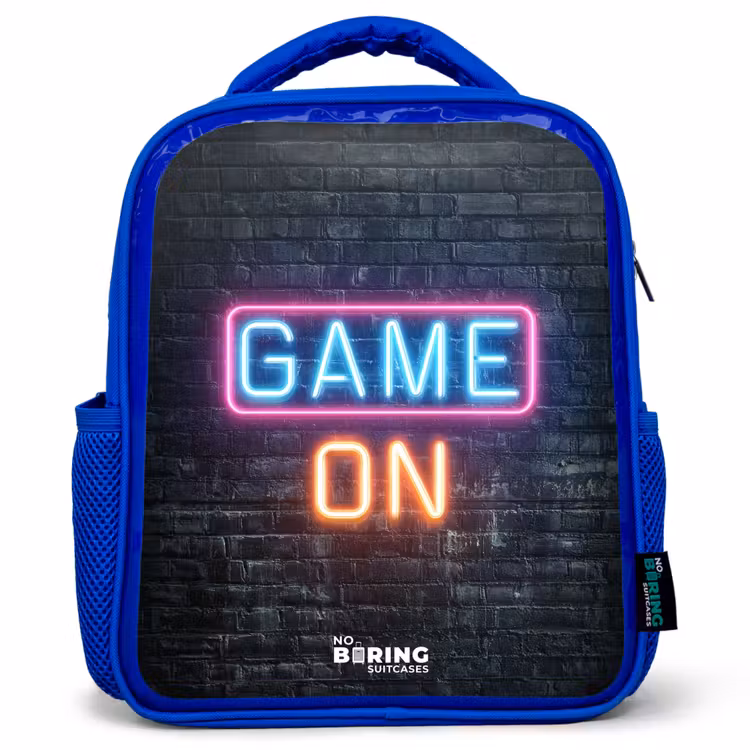 Sac à dos enfant - Bleu - Jeu - Lettres - Néon — 1