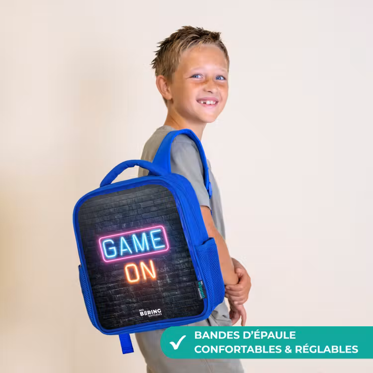 Sac à dos enfant - Bleu - Jeu - Lettres - Néon — 4