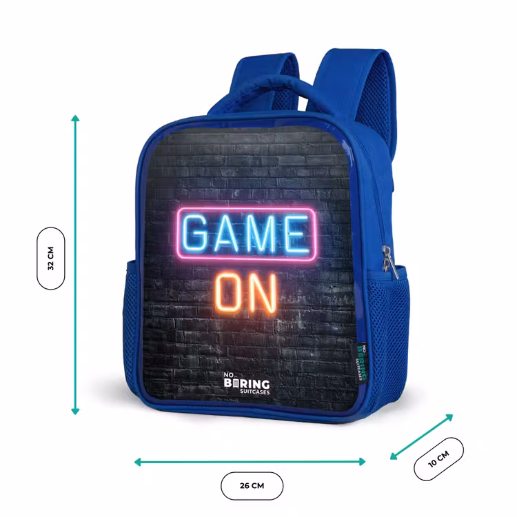 Sac à dos enfant - Bleu - Jeu - Lettres - Néon — 6