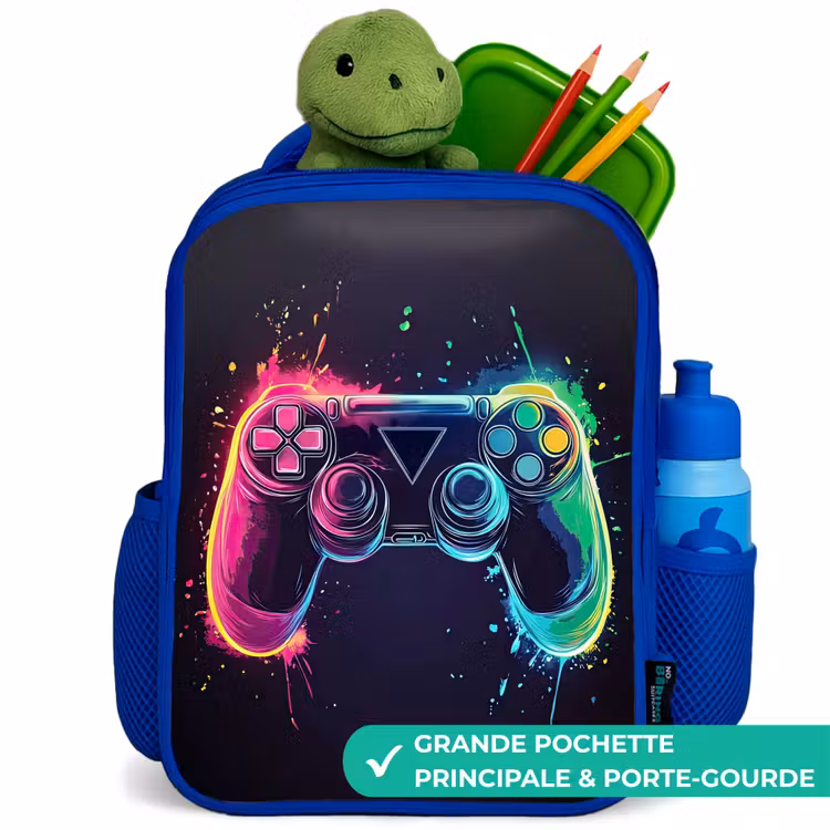 Sac à dos enfant - Bleu - Jeu - manette - coloré — 5