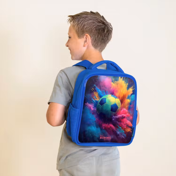 Sac à dos enfant - Bleu - Néon - Boule - Colorée — 2