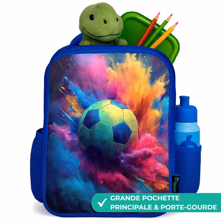 Sac à dos enfant - Bleu - Néon - Boule - Colorée — 5