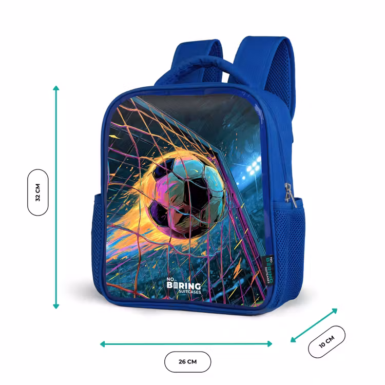 Sac à dos enfant - Bleu - Néon - Filet - Football - Coloré — 6