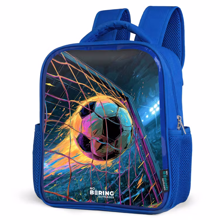 Sac à dos enfant - Bleu - Néon - Filet - Football - Coloré — 7
