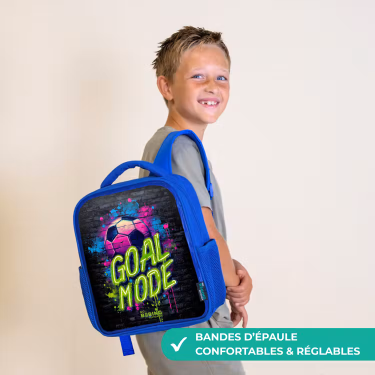 Sac à dos enfant - Bleu - Néon - Graffiti - Football - Coloré — 4