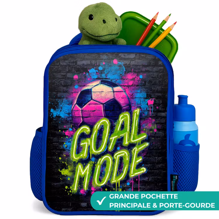 Sac à dos enfant - Bleu - Néon - Graffiti - Football - Coloré — 5