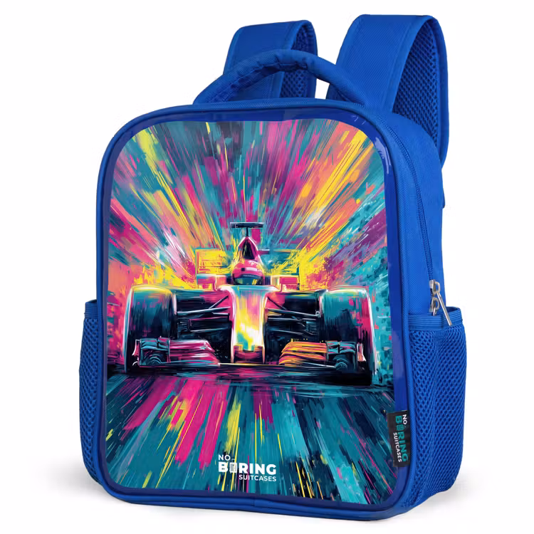 Sac à dos enfant - Bleu - Voiture de course - Explosion - Colorée - Abstraite — 7