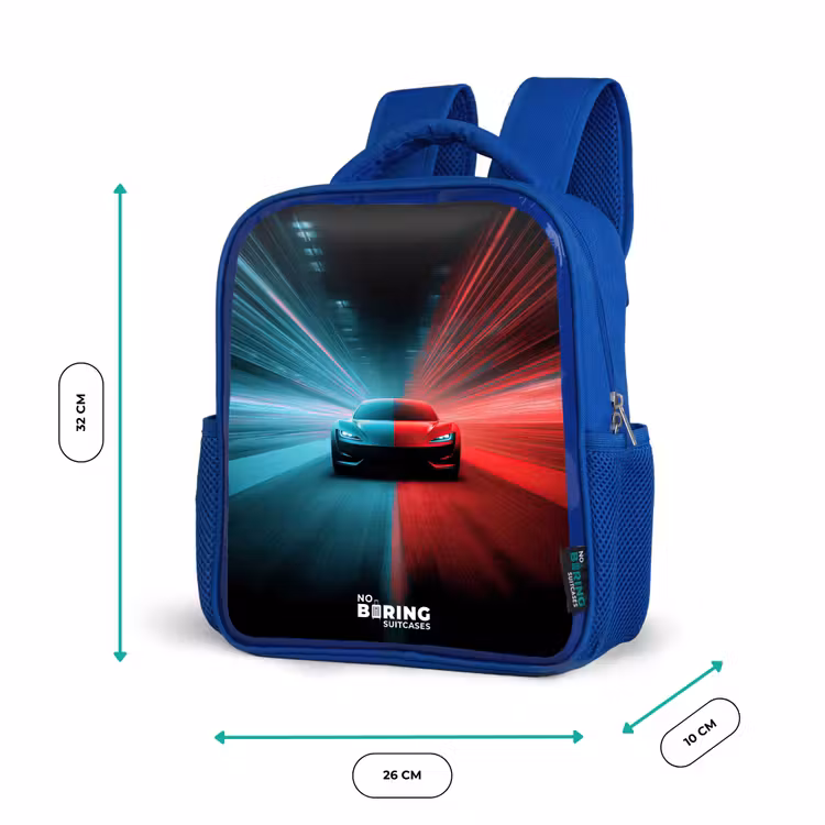 Sac à dos enfant - Bleu - Voiture de sport - Faisceaux lumineux - Néon - Bleu — 6