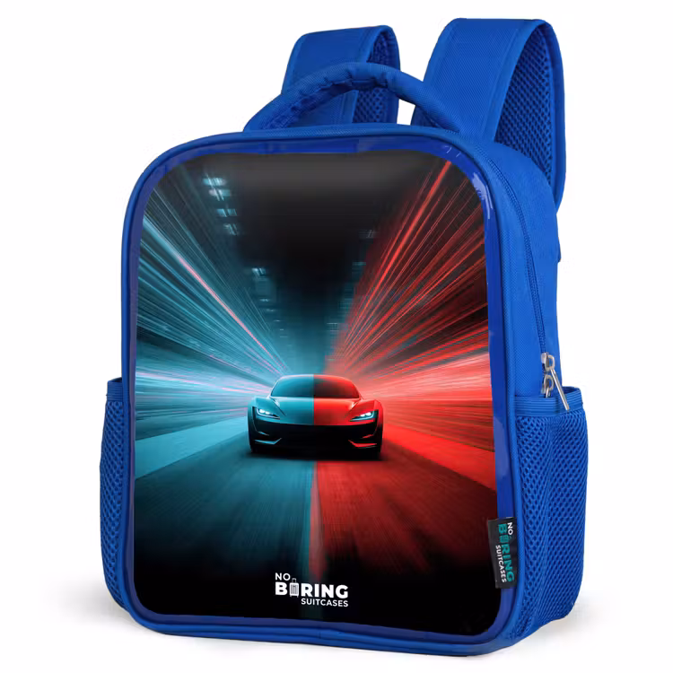 Sac à dos enfant - Bleu - Voiture de sport - Faisceaux lumineux - Néon - Bleu — 7