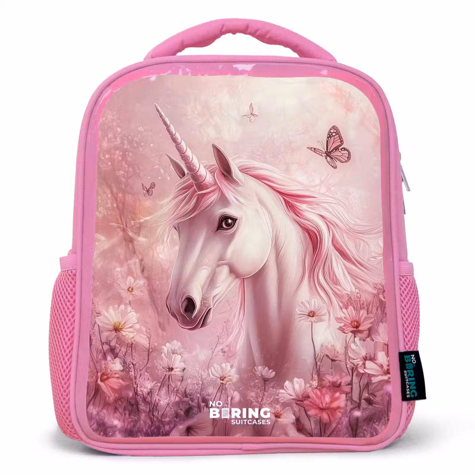 Sac à dos enfant - Rose - Licorne - Rose - Papillons - Fleurs — 1