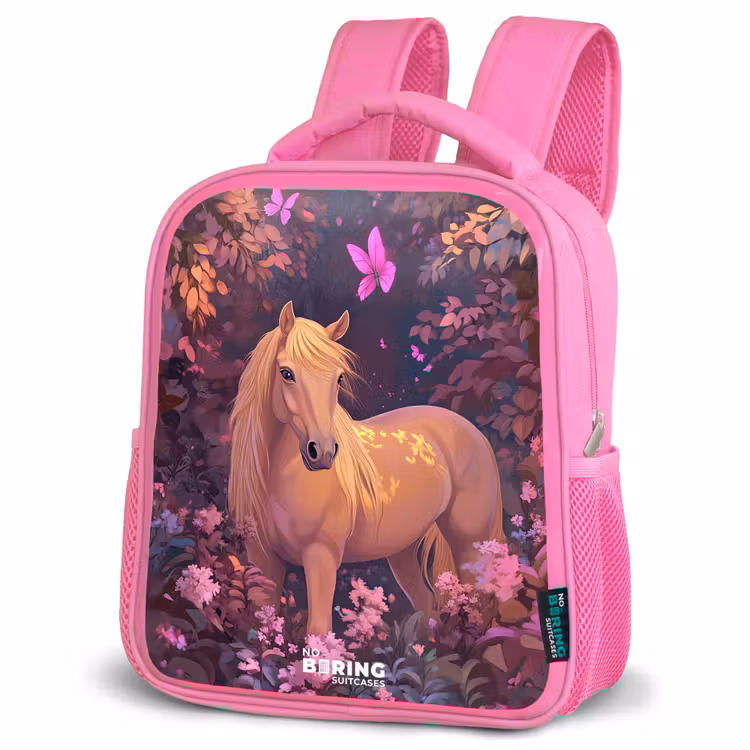 Sac à dos enfant - Rose - Cheval - Fleurs - Violet - Papillon — 4