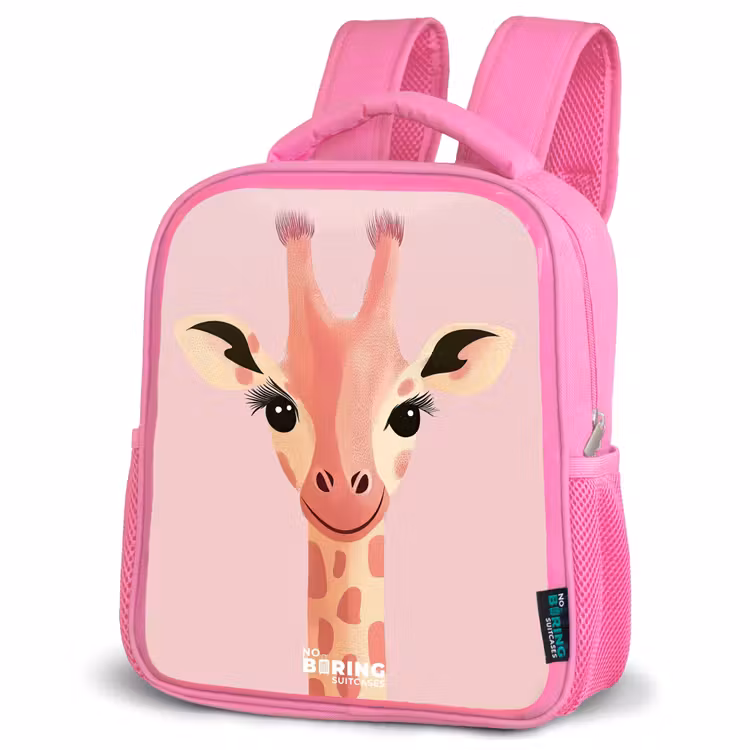Sac à dos enfant - Rose - Girafe - Cils - Minimaliste - Rose — 4