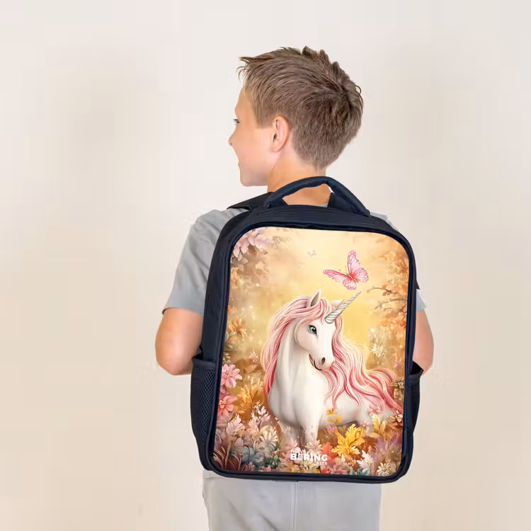Sac à dos enfant - Rose - Licorne - Papillon - Rose - Crinière — 2