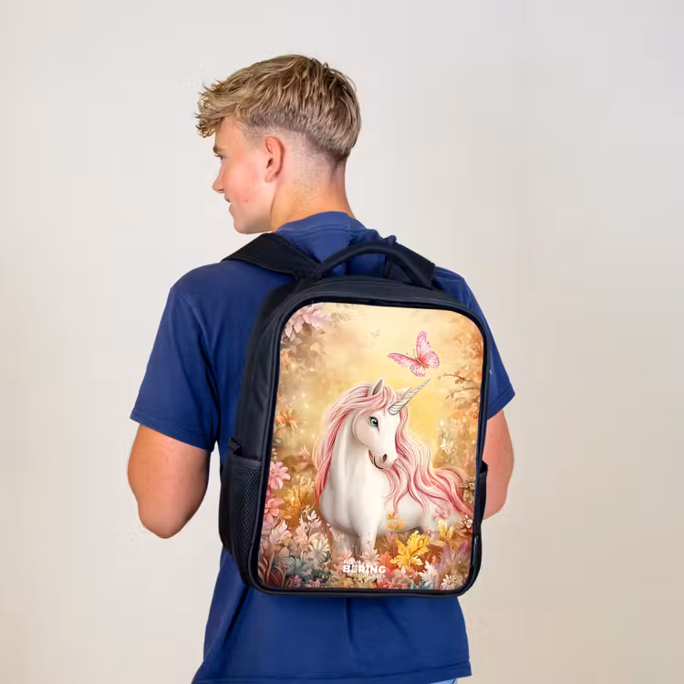 Sac à dos enfant - Rose - Licorne - Papillon - Rose - Crinière — 5