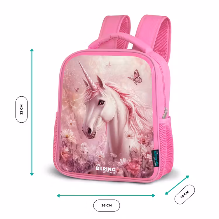 Sac à dos enfant - Rose - Licorne - Rose - Papillons - Fleurs — 3