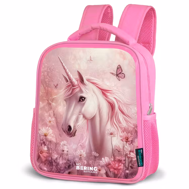 Sac à dos enfant - Rose - Licorne - Rose - Papillons - Fleurs — 4