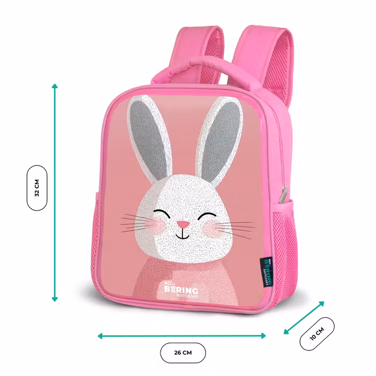 Sac à dos enfant - Rose - Rose - Lapin - Sourire - Illustration — 3