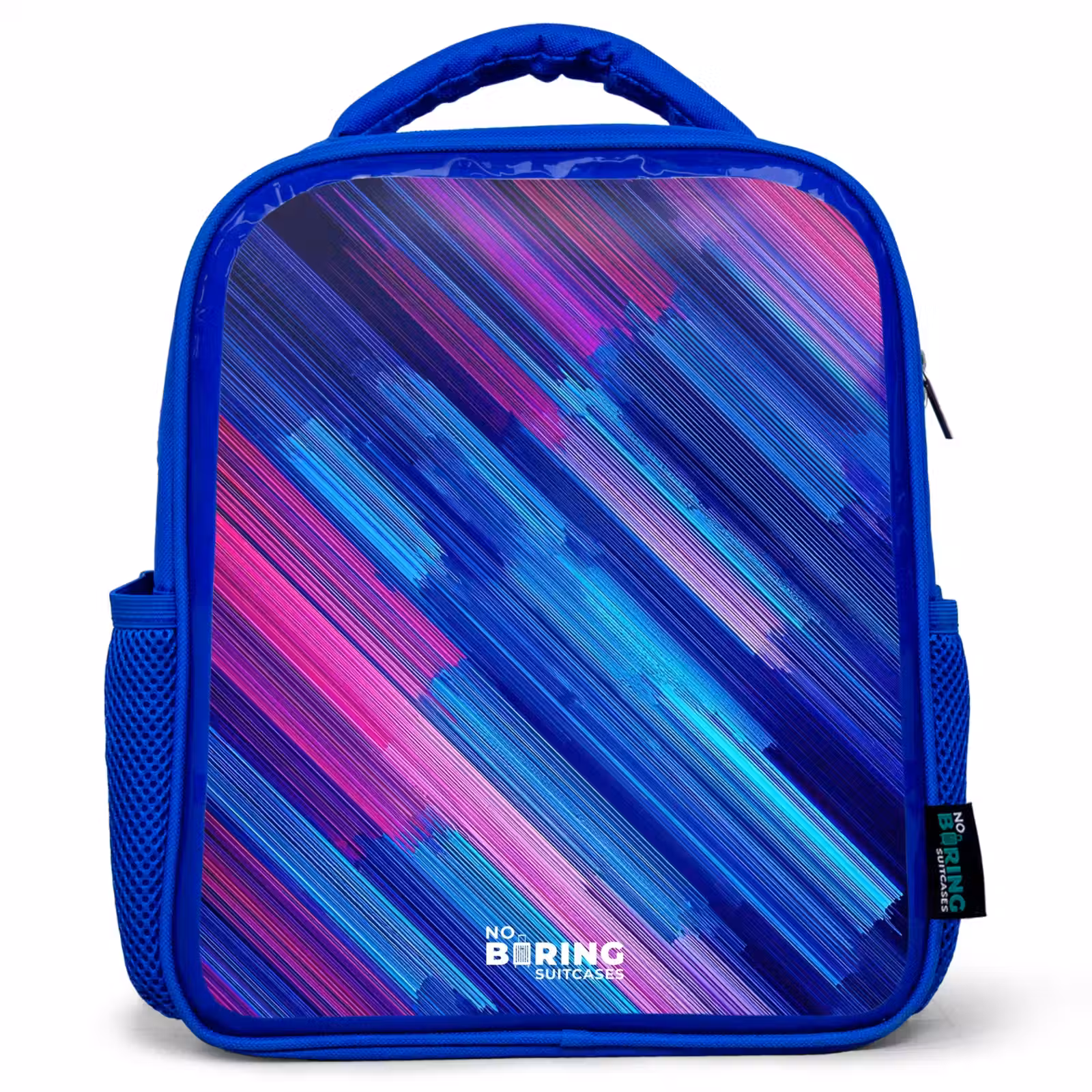 Sac à dos enfant - Bleu - Néon - Rayures - Abstrait - Bleu - Rose — 1