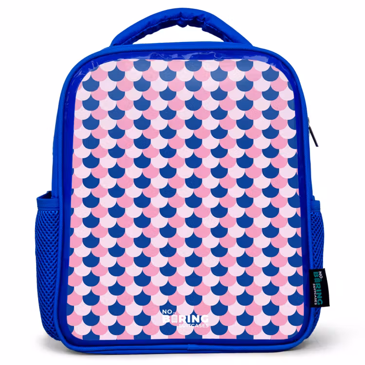 Sac à dos enfant - Bleu - Écailles - Motif - Bleu - Rose — 1