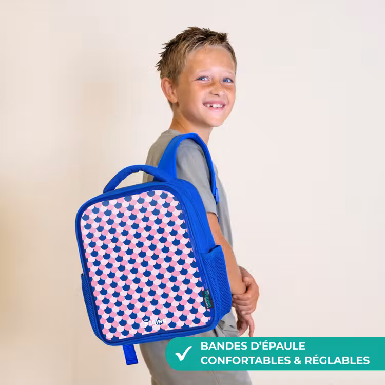 Sac à dos enfant - Bleu - Écailles - Motif - Bleu - Rose — 4