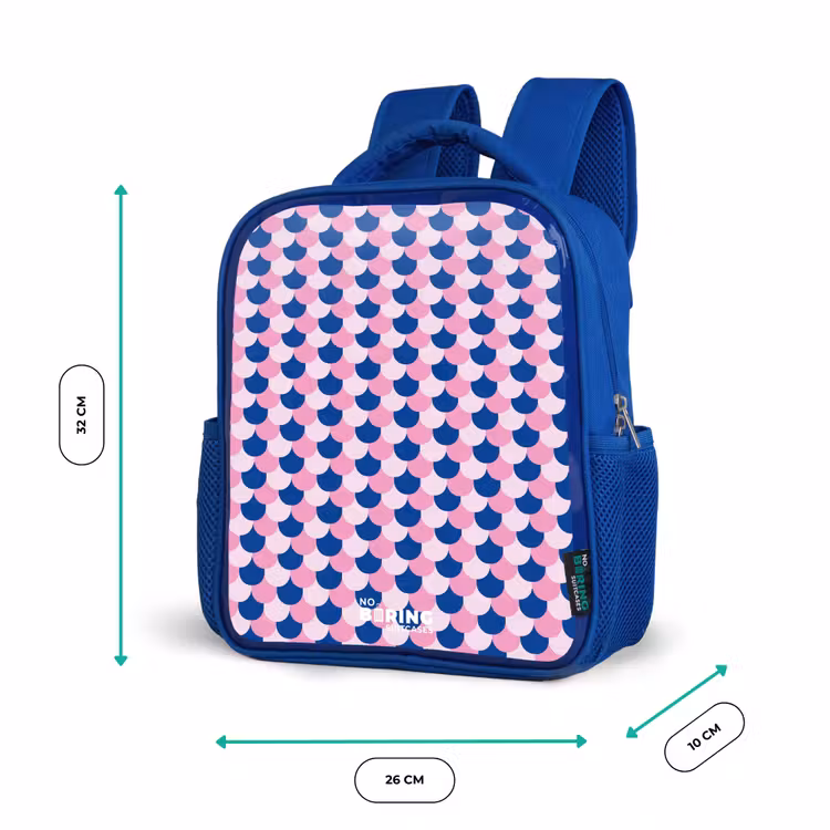 Sac à dos enfant - Bleu - Écailles - Motif - Bleu - Rose — 6