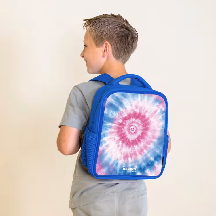 Sac à dos enfant - Bleu - Tie dye - Abstrait - Bleu - Rose — 2