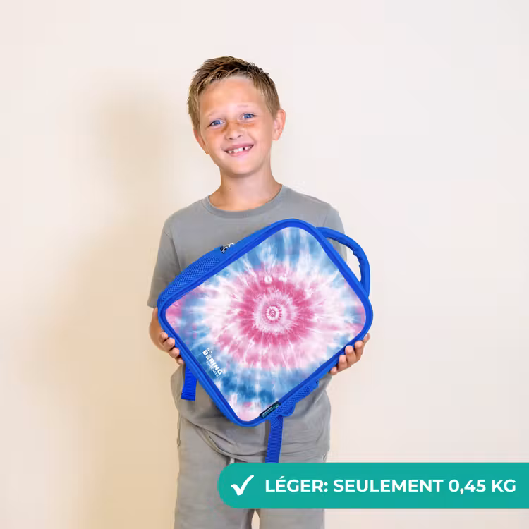 Sac à dos enfant - Bleu - Tie dye - Abstrait - Bleu - Rose — 3