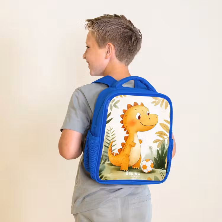 Sac à dos enfant - Bleu - Dino - Football - Orange — 2
