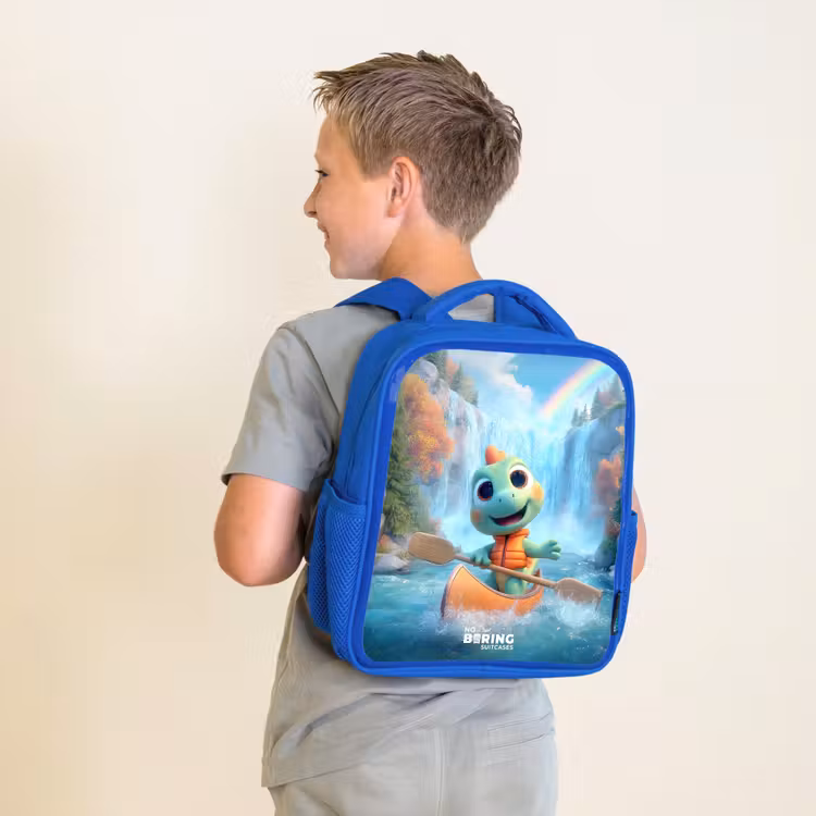 Sac à dos enfant - Bleu - Dino - Nature - Cascade — 2