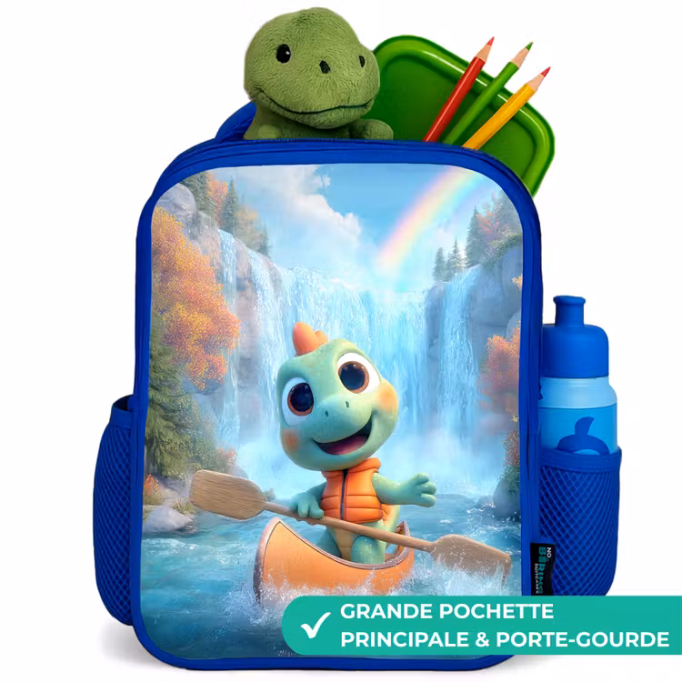 Sac à dos enfant - Bleu - Dino - Nature - Cascade — 5