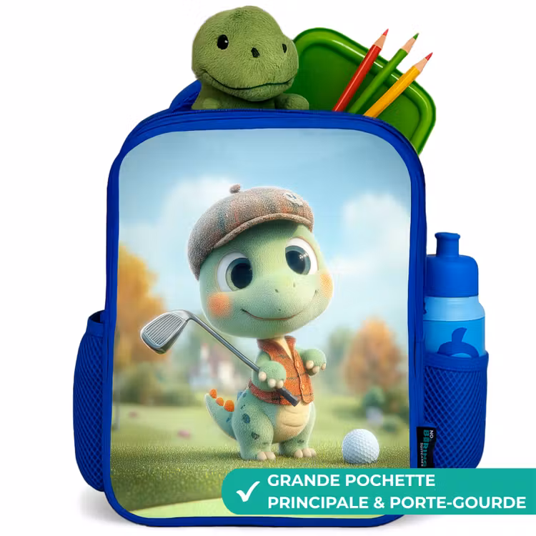 Sac à dos enfant - Bleu - Golf - Dino - Vert — 5