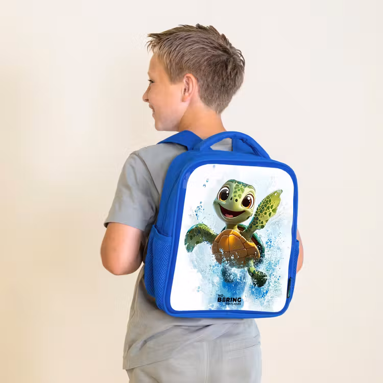 Sac à dos enfant - Bleu - Tortue - Eau - Vert — 2