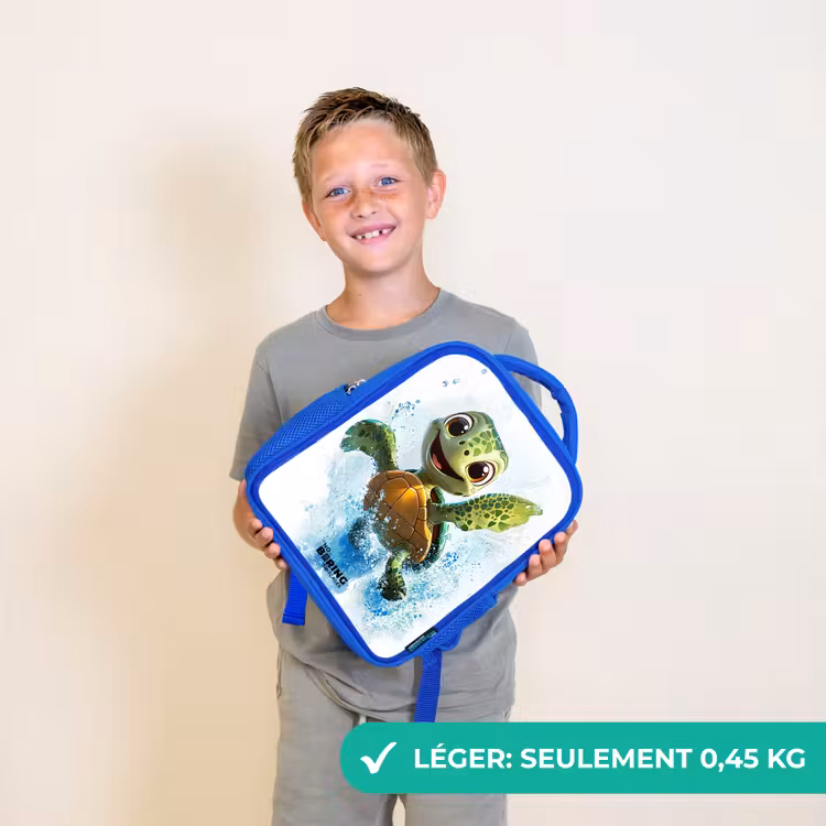 Sac à dos enfant - Bleu - Tortue - Eau - Vert — 3