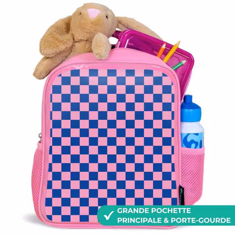 Sac à dos enfant - Rose - Blocs - Bleu - Rose — 2