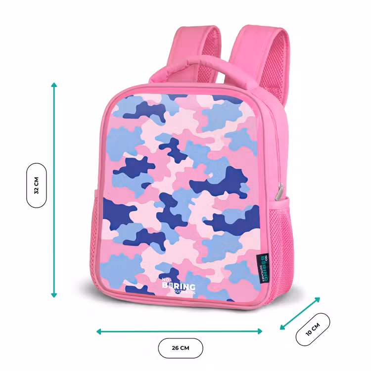 Sac à dos enfant - Rose - Camouflage - Rose - Bleu — 3