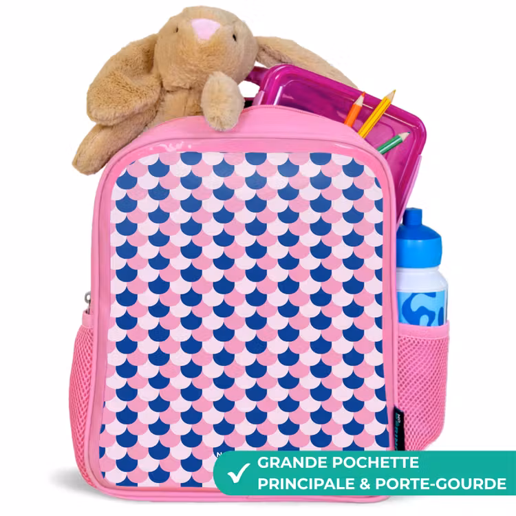 Sac à dos enfant - Rose - Écailles - Motif - Bleu - Rose — 2