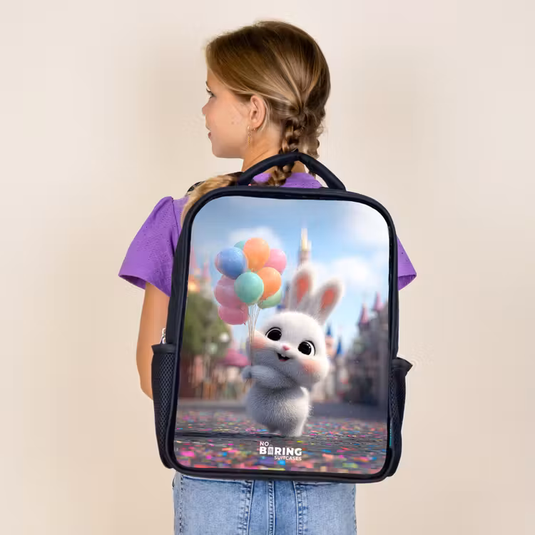 Sac à dos enfant - Rose - Lapin - Ballons — 4
