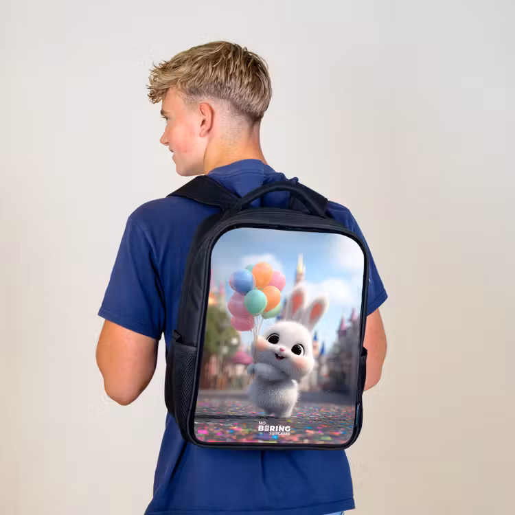 Sac à dos enfant - Rose - Lapin - Ballons — 5