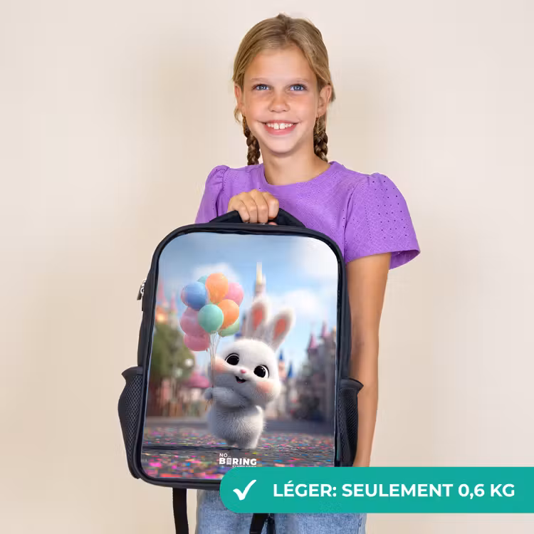 Sac à dos enfant - Rose - Lapin - Ballons — 9