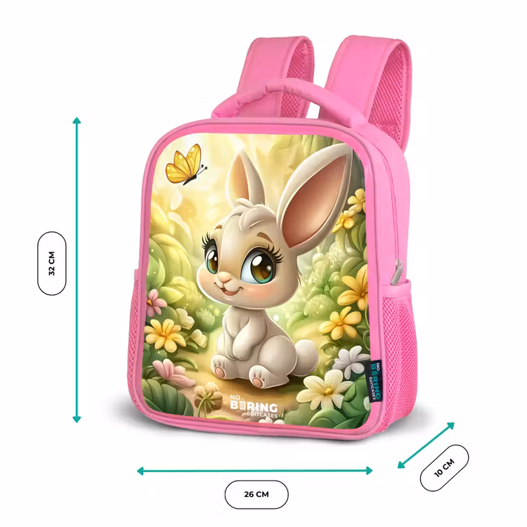 Sac à dos enfant - Rose - Lapin - Soleil - Conte de fées - Papillon — 3