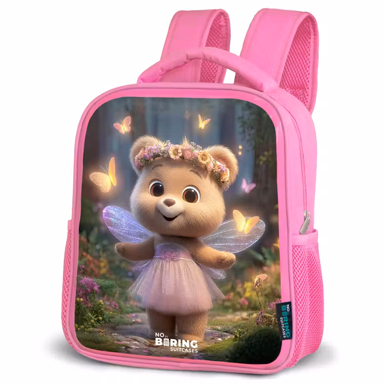 Sac à dos enfant - Rose - Ours - Papillons - Forêt - Fée — 4