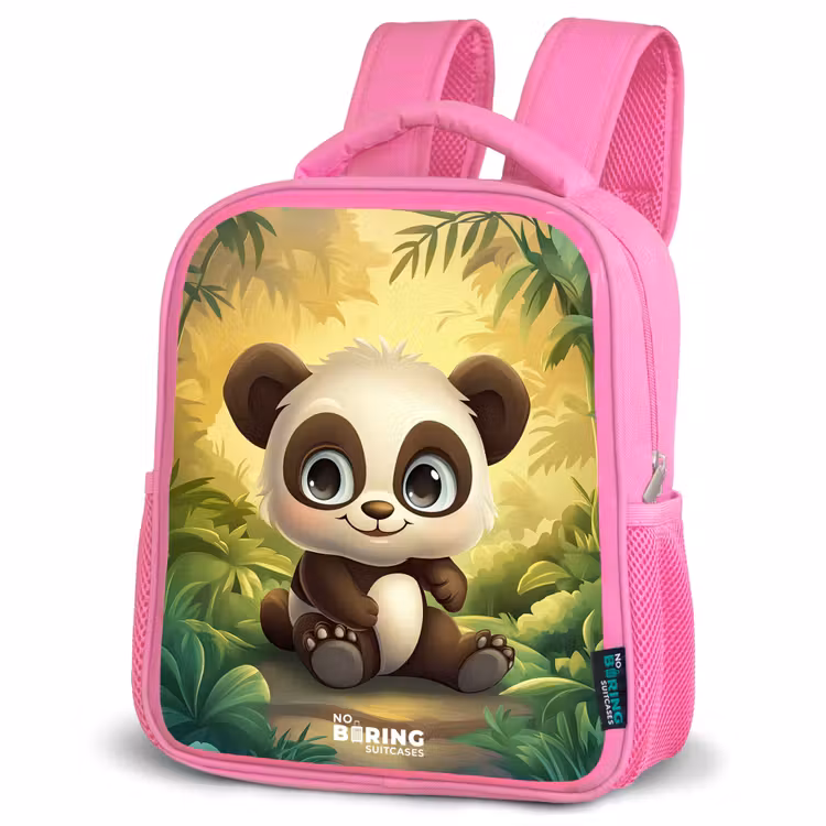 Sac à dos enfant - Rose - Panda - Forêt de bambous - Vert — 4