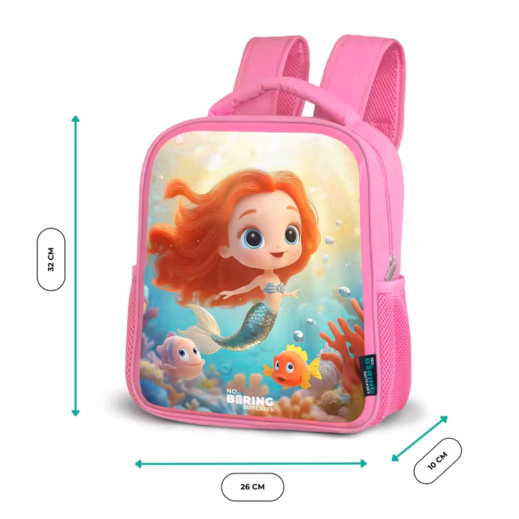 Sac à dos enfant - Rose - Sirène - Poisson - Corail — 3