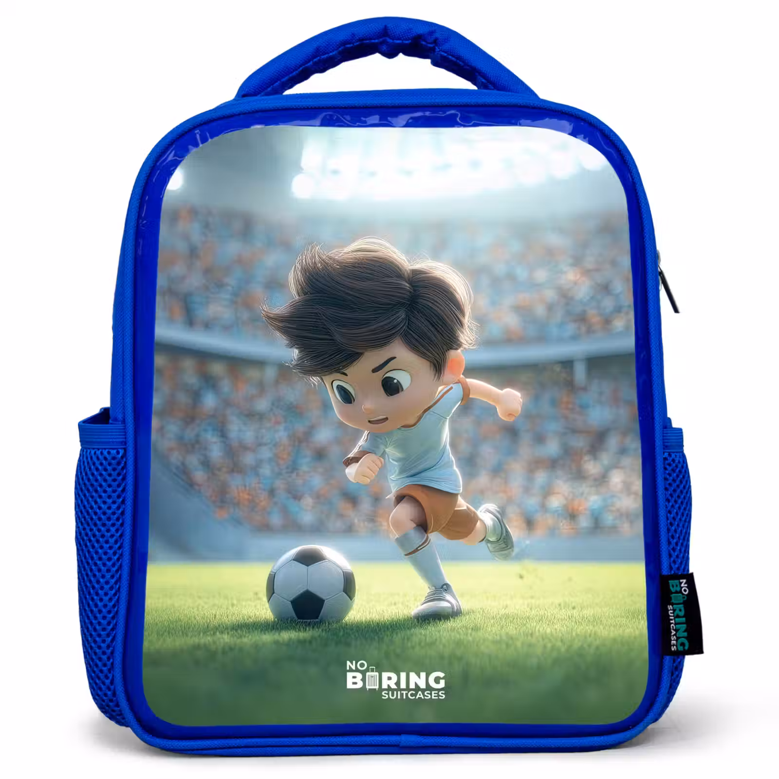 Sac à dos enfant - Bleu - Garçon - Football - Stade - Soleil — 1
