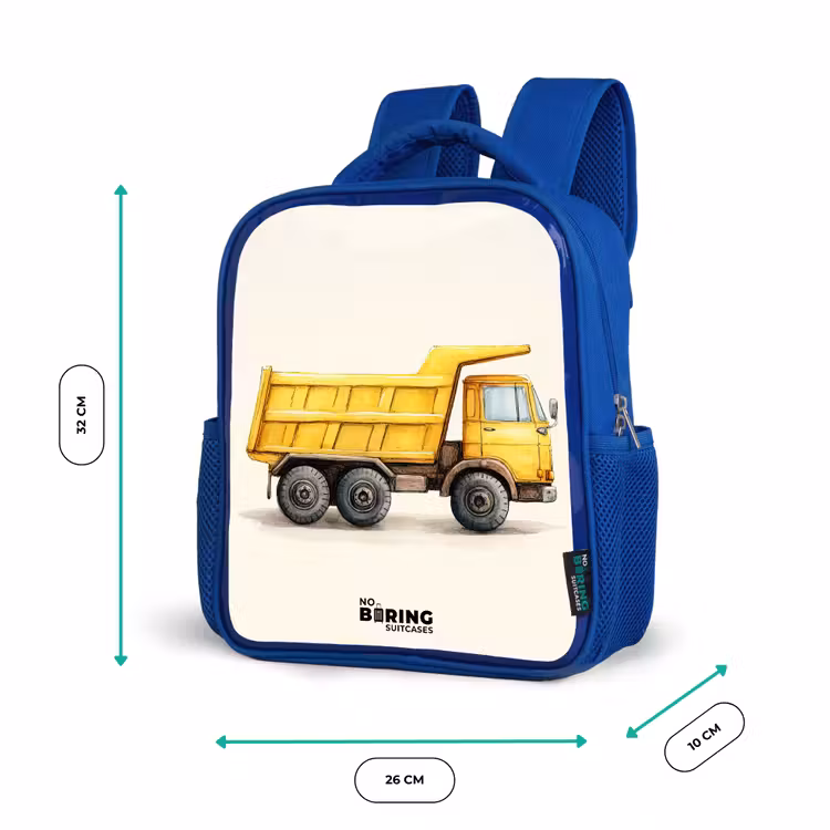 Sac à dos enfant - Bleu - Camion-benne - Signé - Jaune — 6