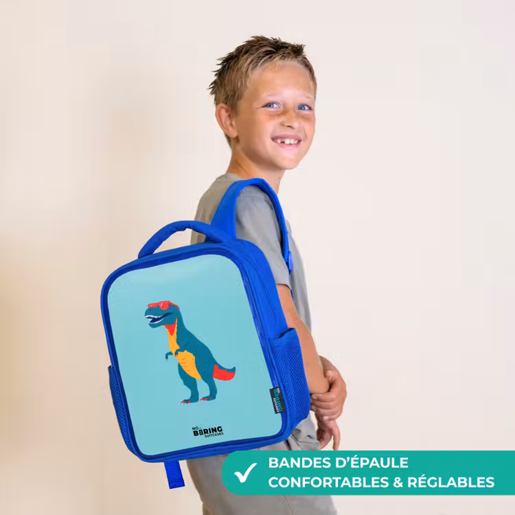 Sac à dos enfant - Bleu - Dino - Animal - Lunettes de soleil — 4