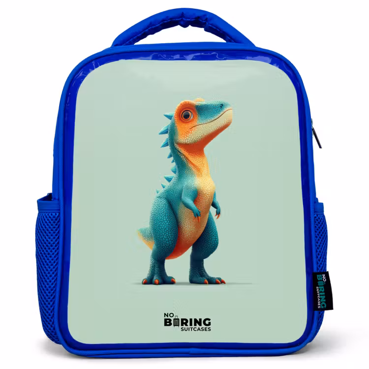 Sac à dos enfant - Bleu - Dino - Animal - Vert - Orange — 1