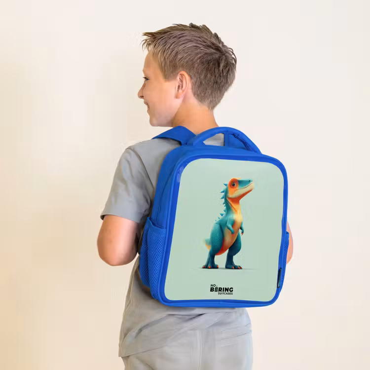 Sac à dos enfant - Bleu - Dino - Animal - Vert - Orange — 2