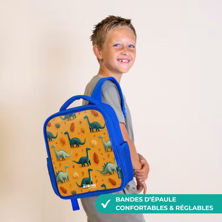 Sac à dos enfant - Bleu - Dino - Animaux - Motif — 4