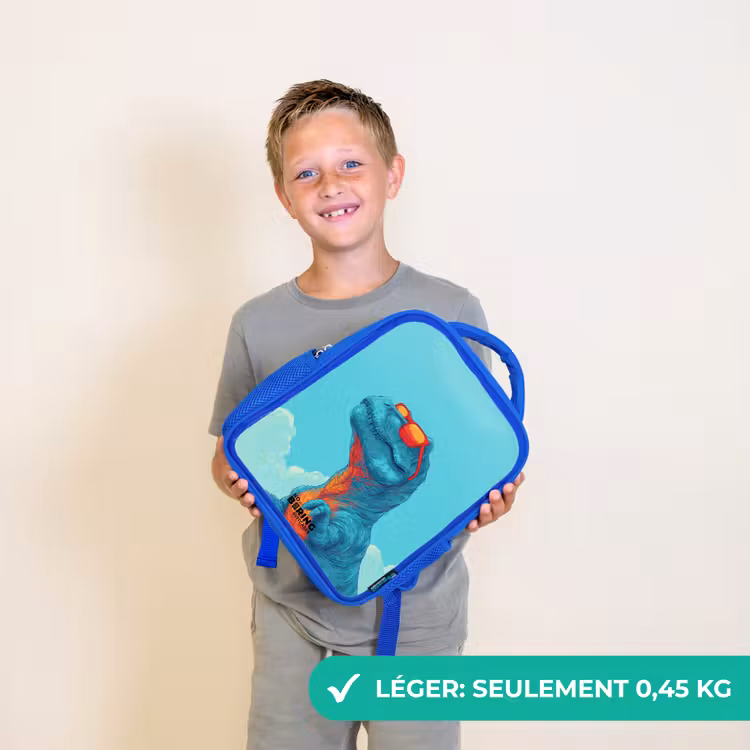 Sac à dos enfant - Bleu - Dino - Lunettes de soleil - Bleu — 3
